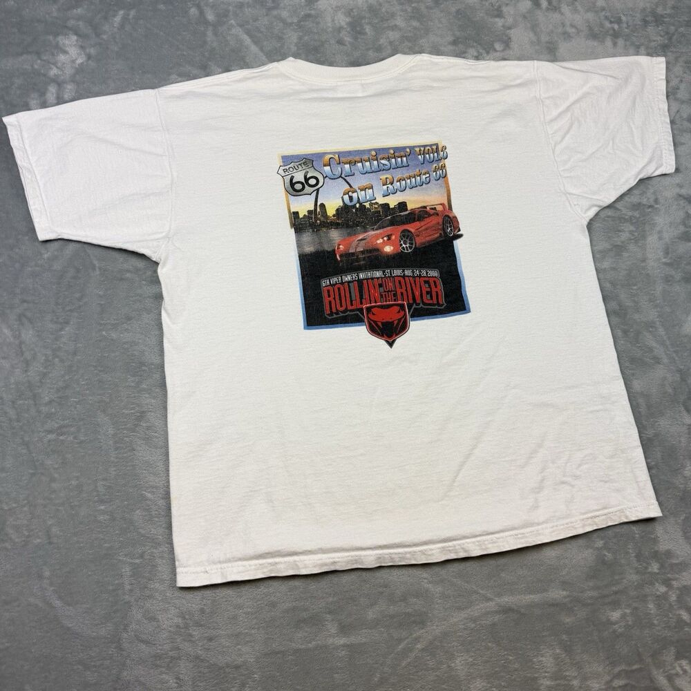 Vintage 2000 Dodge Viper Owners Invitational Route 66 T Shirt XL White